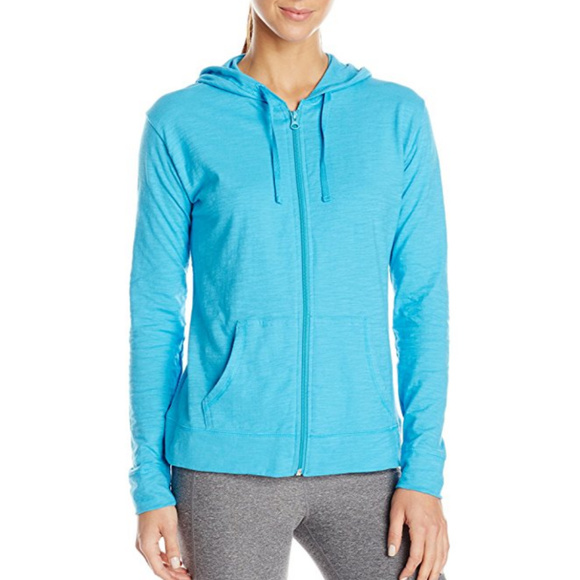 Hanes Tops - Hanes Women's Jersey Full Zip Hoodie, Process Blue